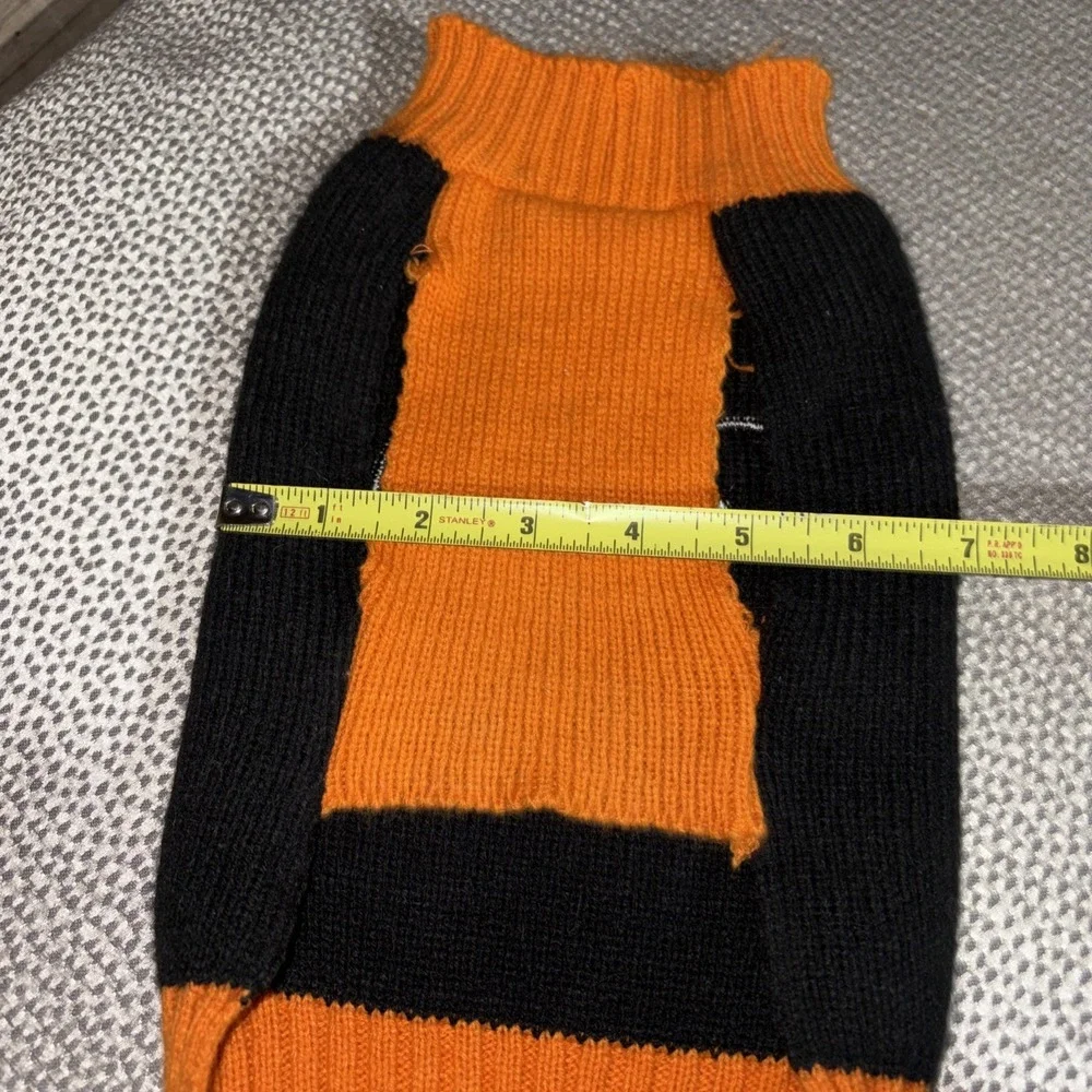 Dog Pet Pumpkin Jack o lantern Sweater‎ Black Orange Small